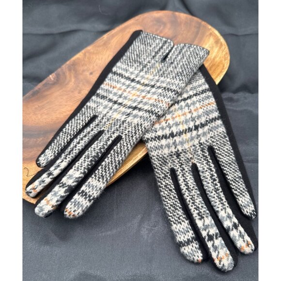 2/$30 Retro Plaid Gloves Finger Touch Screen Cashmere Feel Plus Velvet Thick NWT - Picture 3 of 8